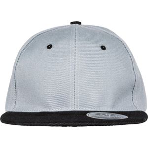 Bronx Original Flat Peak Snapback Dual Colour Cap - One Size, Gemeleerd Grijs / Zwart