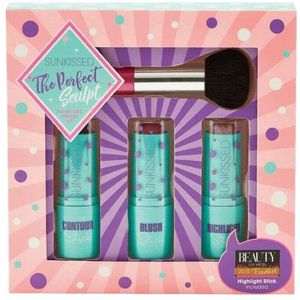 Sunkissed - The Perfect Sculpt - Make-up Kit - Contourstick - Blushstick - Highlighterstick - Gezichtsborstel