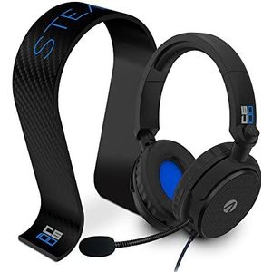 Stealth C6-100 Blue-gaming over-ear headset met standaard en flexibele microfoon voor pc, mobiel en tablet, Xbox One, PS4, Nintendo Switch, comfortabel en duurzaam, 3,5 mm audio-aansluiting, 1,5 m