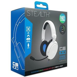 STEALTH C6-100 Blue Over Ear Gaming Headset PS4/PS5, XBOX, Nintendo Switch, PC met flexibele microfoon, 3,5 mm jack, 1,5 m kabel, lichtgewicht, comfortabel en duurzaam