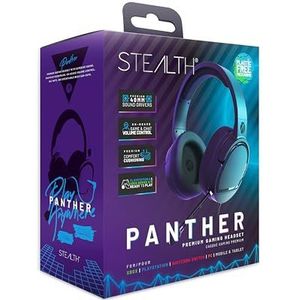 STEALTH PANTHER Over Ear Gaming Headset PS4/PS5, XBOX, Schakelaar, PC met flexibele microfoon, 3,5 mm Jack, 1,5 m kabel, lichtgewicht, comfortabel en duurzaam