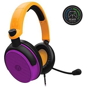 Casque de jeu supra-auriculaire STEALTH C6-100 orange et violet PS4/PS5, XBOX, Switch, PC avec micro flexible, prise 3,5 mm, câble de 1,5 m, léger, confortable et durable