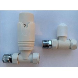 Eastbrook Valve radiator aansluitset recht met thermostaat wit