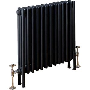 Design radiator horizontaal 2 kolom staal mat antraciet 60x60,8cm 818 watt - Eastbrook Rivassa