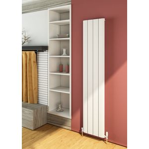 Eastbrook Peretti verticale aluminium radiator 60x28cm Mat wit 316 watt