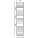 Design radiator verticaal handdoekradiator aluminium mat antraciet 180x60cm1238 watt- Eastbrook Velor