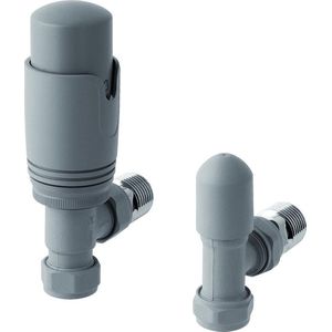 Eastbrook Valve radiator aansluitset haaks met thermostaat grijs mat