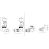 Eastbrook - Radiatorkraan thermostatische met afsluiter in mat grijs met haakse aansluiting