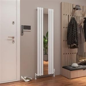 Eastbrook Tunstall radiator met spiegel 50x180cm 1056W wit mat