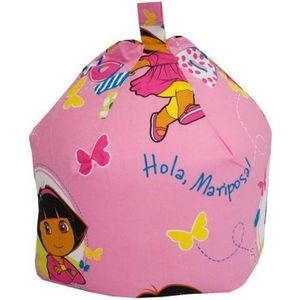 Nickelodeon - Dora the Explorer - Zitzak - Poef - Hoes - 55x55x50 Cm - Met rits - katoen - Zonder vulling - Kinderkamer - Meisjes - Roze.