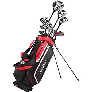 MACGREGOR Heren CG3000 Set & Golf Club Bag Golf Pakket Set, Zwart/Rood, 1/2