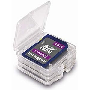 Integral Pack van 4 hoesjes voor Secure Digital (SD/SDHC/SDXC) geheugenkaarten. INSDQUADBOX