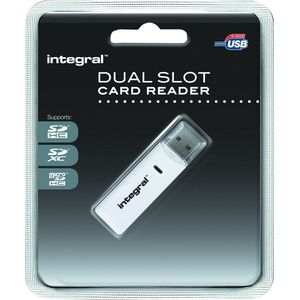 Integral SD/MicroSD Card Reader - USB 2.0 - Dual Slot