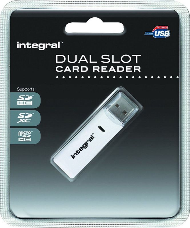 Integral SD/MicroSD Card Reader - USB 2.0 - Dual Slot