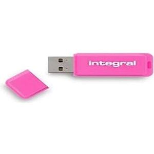 Integral Neon 8GB USB 2.0 Flash Drive - Roze (tot 110 MB/s)