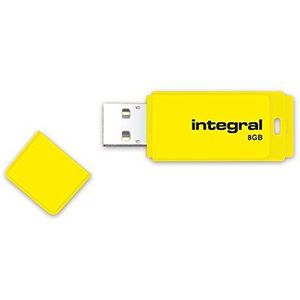 Integral 8GB USB Flash Drive Neon USB Flash Drive 8GB USB Type A 2.0 geel 8GB USB Type A 2.0 10.1g geel