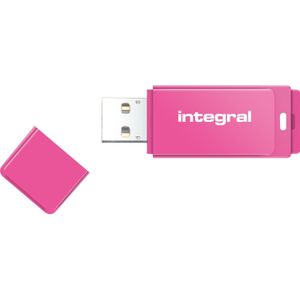 Integral Neon USB 2.0 stick, 16 GB, roze - blauw Papier 5055288409897
