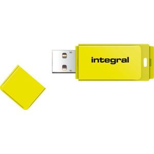 Integral Neon USB 2.0 stick, 16 GB, geel - blauw Papier 5055288409903