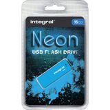 Integral INFD16GBNEONB USB flash drive 16 GB USB Type-A 2.0 Blauw