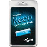Integral INFD16GBNEONB USB flash drive 16 GB USB Type-A 2.0 Blauw