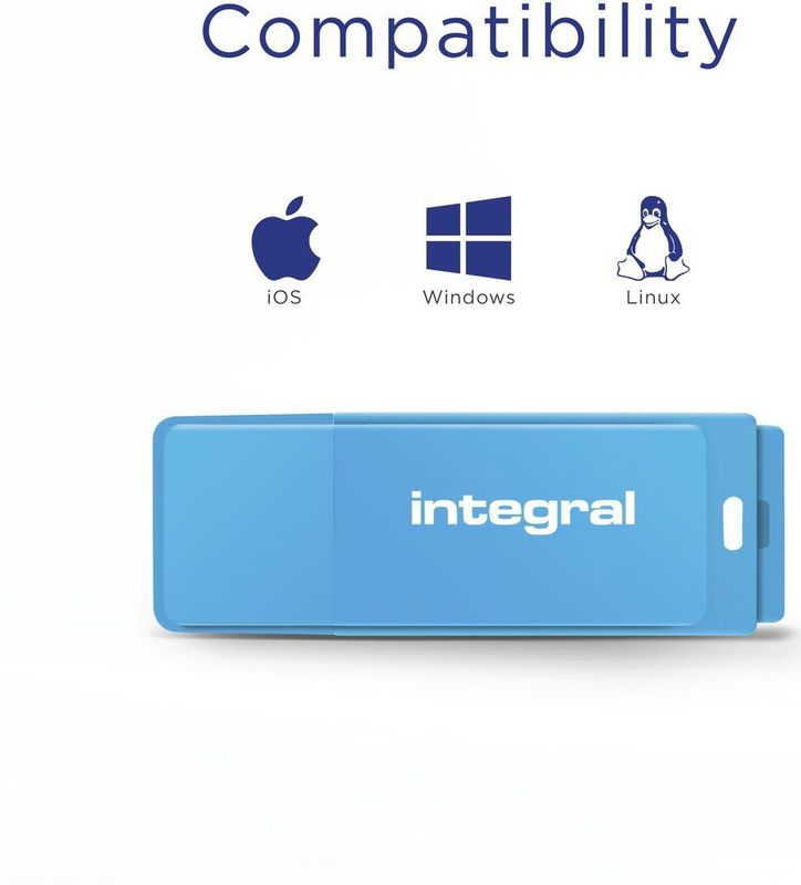Integral INFD32GBNEONB USB flash drive 32 GB USB Type-A 2.0 Blauw