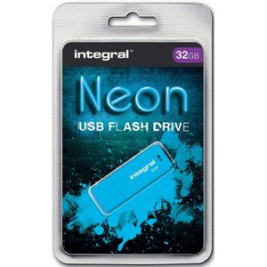 Integral 32GB USB2.0 DRIVE NEON BLUE USB flash drive USB Type-A 2.0 Blauw