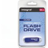 Integral INFD64GBCOU USB flash drive 64 GB USB Type-A 2.0 Blauw, Zilver