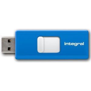 Integral 32GB USB2.0 DRIVE SLIDE BLUE USB flash drive USB Type-A 2.0 Blauw, Wit