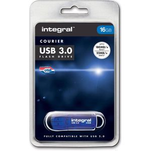 Integral COURIER USB stick 3.0, 16 GB - blauw Papier 600689