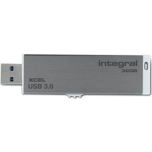 Integral Memory Xcel 3.0 INFD32GBXCE3.0 32GB USB 3.0-stick met SecureLock-software zilver