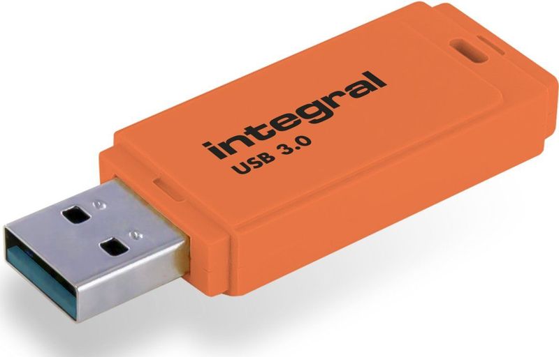 Integral INFD64GBNEONOR3.0 USB flash drive 64 GB USB Type-A 3.2 Gen 1 (3.1 Gen 1) Oranje