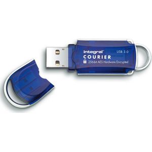 Integral Courier-197 USB-stick, 8 GB, 256 bits, hardware-gecodeerd, 3.0 USB, FIPS 197 gecertificeerd, Brute-Force wachtwoordbeveiliging en Super USB 3 overdrachtssnelheid
