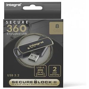 Integral INFD8GB360SEC3.0 USB flash drive 8 GB USB Type-A 3.2 Gen 1 (3.1 Gen 1) Zwart, Goud
