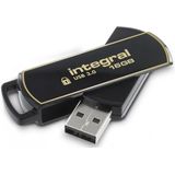 Integral Memory INFD16GB360SEC3.0 USB 3.0-stick met SecureLock-software zwart/goud