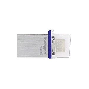 Integral 16GB Micro Fusion USB2.0 OTG USB flash drive USB Type-A / Micro-USB 2.0 Zwart, Zilver