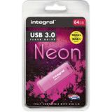 Usb-stick integral 64gb 3.0 neon roze | Blister a 1 stuk