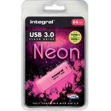 Usb-stick integral 64gb 3.0 neon roze | Blister a 1 stuk