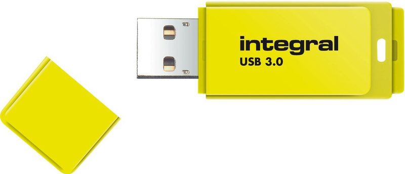 Integral INFD64GBNEONYL3.0 USB flash drive 64 GB USB Type-A 3.2 Gen 1 (3.1 Gen 1) Geel