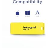 Integral INFD64GBNEONYL3.0 USB flash drive 64 GB USB Type-A 3.2 Gen 1 (3.1 Gen 1) Geel