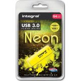 Integral INFD64GBNEONYL3.0 USB flash drive 64 GB USB Type-A 3.2 Gen 1 (3.1 Gen 1) Geel