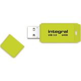 Integral INFD64GBNEONYL3.0 USB flash drive 64 GB USB Type-A 3.2 Gen 1 (3.1 Gen 1) Geel