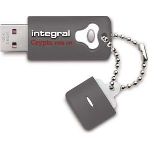 Integral USB-stick, 4 GB, Crypto-197, 256-bit, 3.0, USB, gecodeerd flashdrive, gecertificeerd volgens FIPS 197, bescherming van wachtwoordaanvallen door brute kracht en waterdicht dubbellaags ontwerp