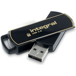 Integral 8 GB Crypto-197 256-bit 3.0 USB-stick versleuteld flash-geheugen – gecertificeerd volgens FIPS 197, bescherming tegen aanvallen door ruwe kracht en dubbellaags waterdicht ontwerp