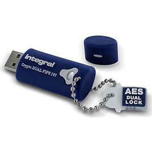 Integral 4 GB Crypto-197 256-bit 3.0 USB-stick versleuteld, dubbel wachtwoord versleuteld, FIPS 197 gecertificeerd, bescherming tegen wachtwoordaanvallen door ruwe kracht en waterdicht ontwerp