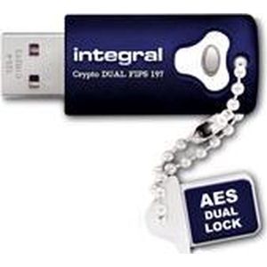 Integral Crypto Dual USB-stick USB 3.0 32 GB met 256 bit AES-encryptie, FIPS 197, voor admin en gebruikers