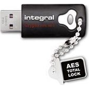 Integral INFD8GCRY3.0140-2 Crypto FIPS 140-2 8 GB USB 3.0 Flash Drive met 256 Bit AES Hardware-encryptie