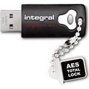Integral Memory 8GB Crypto-140-2 256-bit 3.0 USB-stick versleuteld wachtwoord beveiligd FIPS 140-2 niveau 3 zerd. Bescherming tegen brute force aanvallen Robuust drielaags waterdicht ontwerp