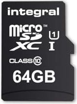Integral MicroSD 64GB + Adapter (90MB/s Class 10)
