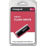 Integral - BLACK USB-stick - 64GB - USB 3.0 - Zwart
