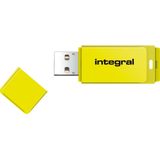 Integral 128GB USB2.0 DRIVE NEON YELLOW USB flash drive USB Type-A 2.0 Geel